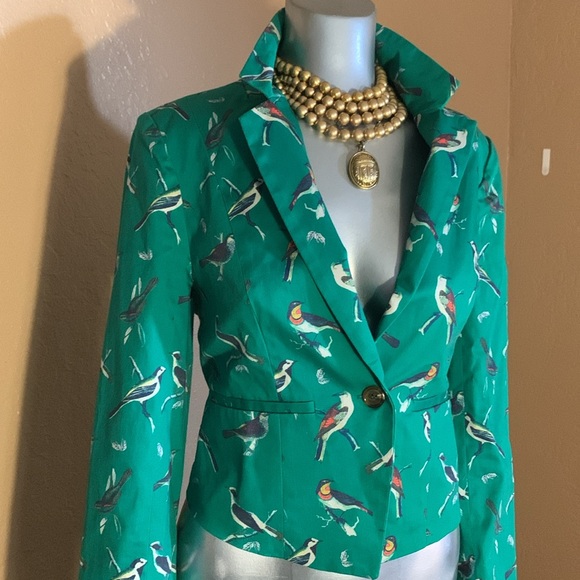 ModCloth Bird Print Button Blazer.  Sz M - Picture 6 of 6
